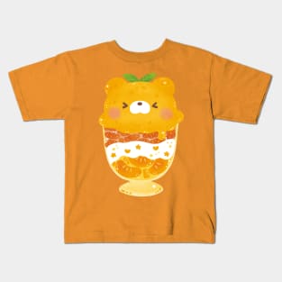 Orange Bear Ice Cream Parfait Kids T-Shirt